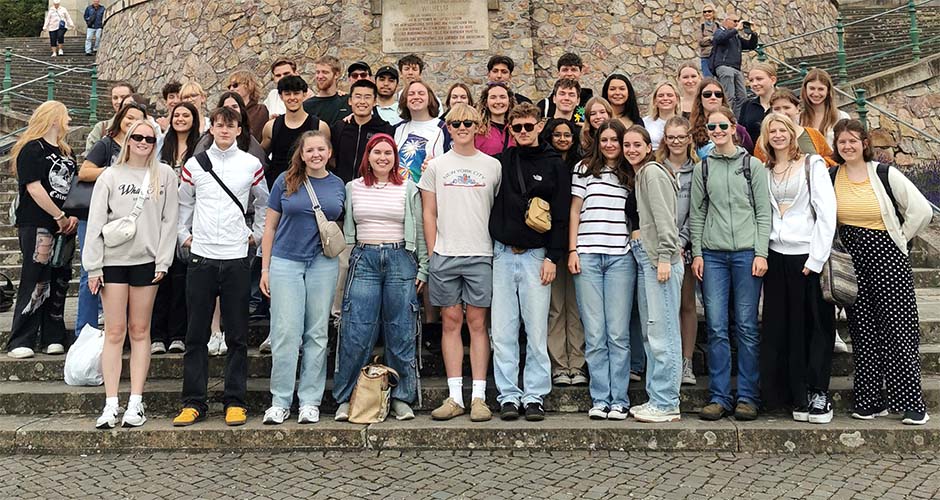 Foto Amerikanische Schülergruppe zu Gast an der Oranienschule